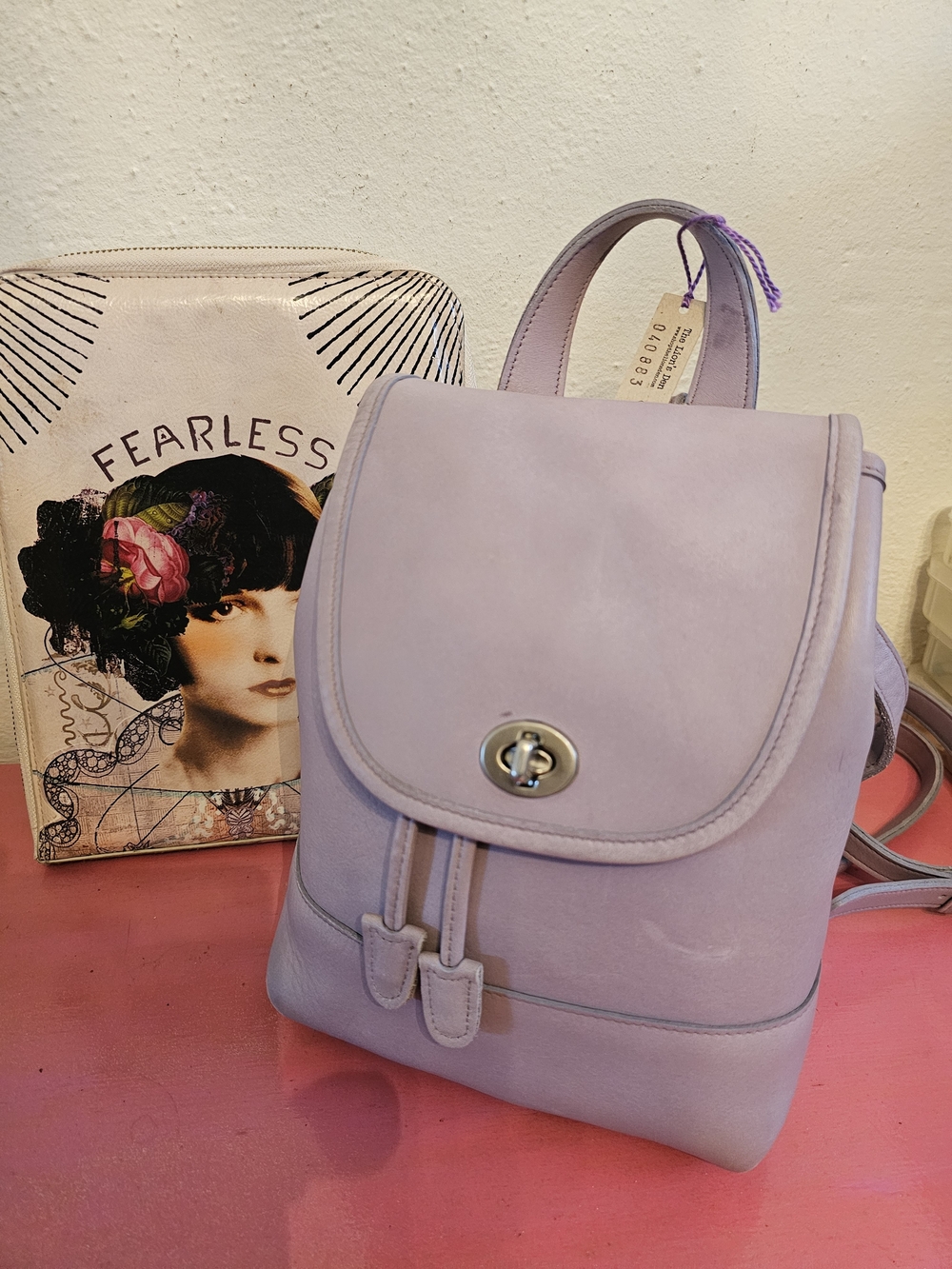 RARE Vintage 90's Chic Lavender COACH Turn-Lock  Backpack!